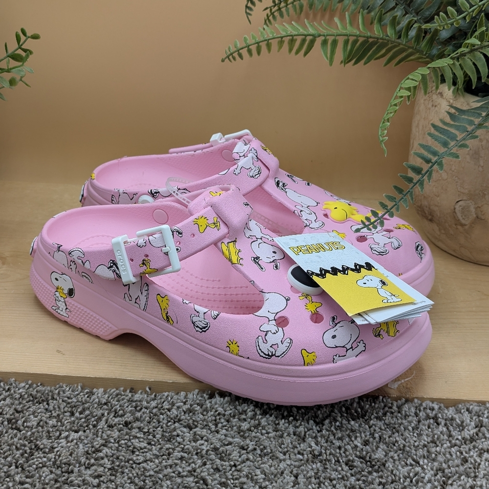 Crocs Peanuts Limited Edition Women's Size 11 Pink Mary Jane Sandals PRICE FIRM